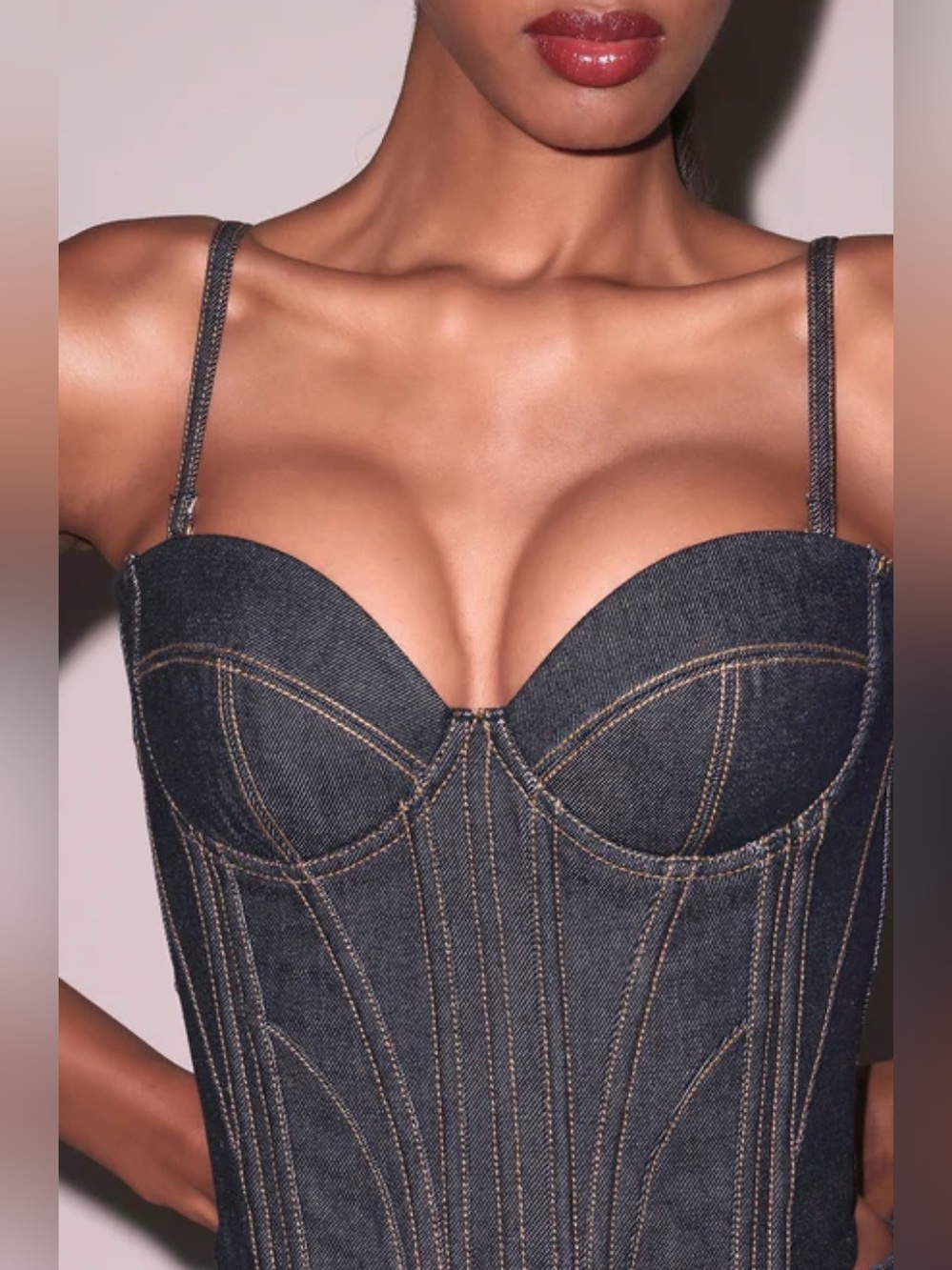 Fleur du Mal Rider Bustier Top indigo denim / 4 Dark Denim Bustier Corset Top